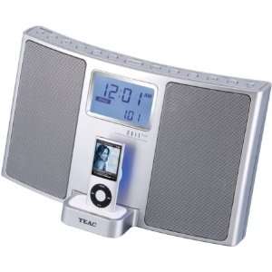  TEAC SRLX5iS Hi Fi Table Radio with iPod Dock (Silver 