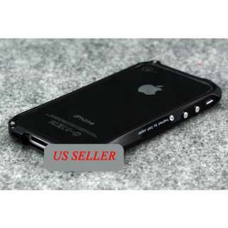  Bumper Case Cover IPhone 4 4S Glossy Black + Screen Protectors