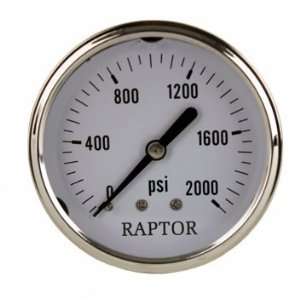  Raptor Blast Back Mount Glycerin Pressure Gauge 2000PSI w 