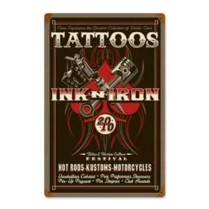  Ink N Iron Festival Metal Sign Tattoo Hot Rod Motor