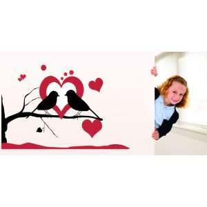   Removable Wall Decals  Birds on Branches with Heart