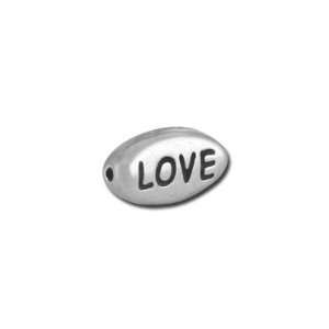  10mm Silver LOVE Pewter Bead by Tierracast Arts, Crafts 