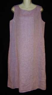 EILEEN FISHER~2pc Lilac Linen Tank Dress Jacket Set~Lg  