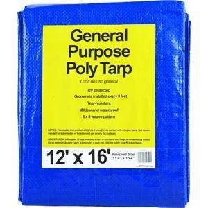  All Purpose Poly Blue Tarpaulin, 12X16 BLUE AP TARP