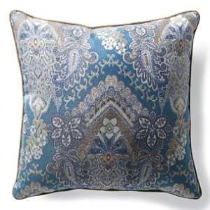  Tapestry Gem Blue Outdoor Square Pillow   Frontgate Patio 