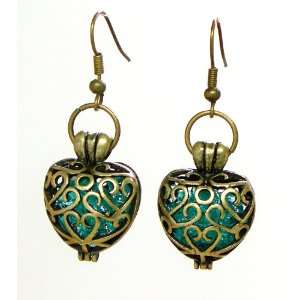  Recycled Mason Jar Brass Heart Earrings Jewelry