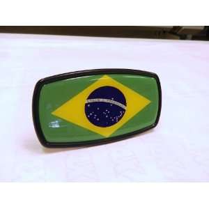 BRAZIL FLAG BRASIL Trailer Hitch Cover Mirror Style