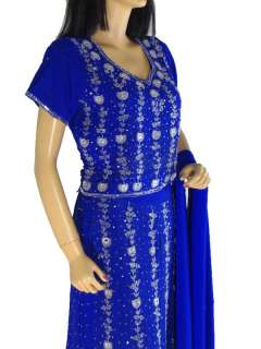 Dark Blue Designer Choli Lehnga Lengha Chania Skirt L  