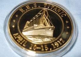   RMS SS TITANIC 23K Gold Card Medal Coin Ocean Ship Cruise Boat  