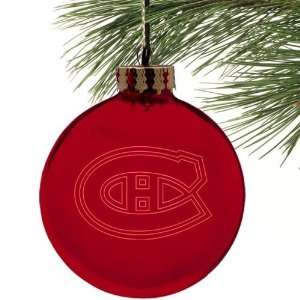  Montreal Canadiens Red Etched Laser Light Ornament Sports 
