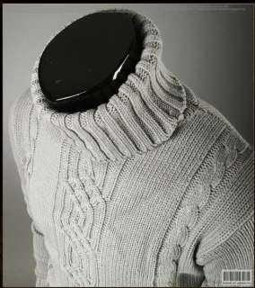 Mens classic Irregular shape high collar sweater winter sweater Lapel 