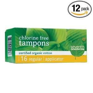 Seventh Generation Applicator Tampon   Regular, 16 Count boxes (Pack 