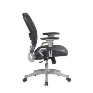  Breathable Mesh Back Managers Chair with Grey Leather Seat 