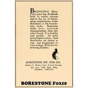  1927 Ad Borestone Mt Fox Company Breeders Robert Moore 