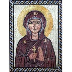    Beautiful Mary Icon Marble Mosaic Art Tile Wall