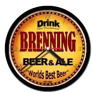  BRENNING beer and ale cerveza wall clock 