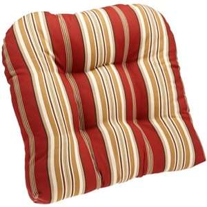 Brentwood Outdoor 20 by 20 Inch Wicker Chair Cushion, Capulet Stripe 