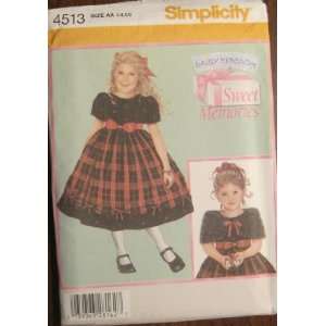   PATTERN 4513 CHLDS DRESS AND CAPELET SIZE AA 3 6