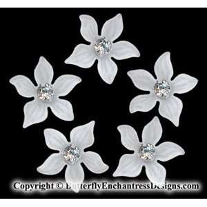   of 5 Swarovski Crystal Rhinestone Winter Zara Flower Bridal Hair Pins