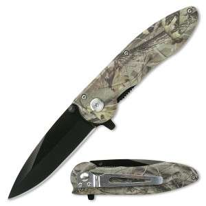   Camo Assisted Action Folding Camouflaged Knife By TAC Force  