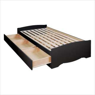 Prepac Sonoma Black Wood Platform Storage Bed 3 PC Bedroom Set  