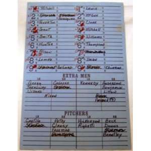  1991 Atlanta Braves V San Francisco Giants Lineup Card 