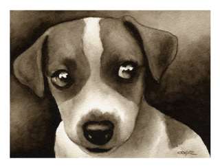 JACK RUSSELL TERRIER PUPPY Dog Painting ART 13 X 17 DJR  