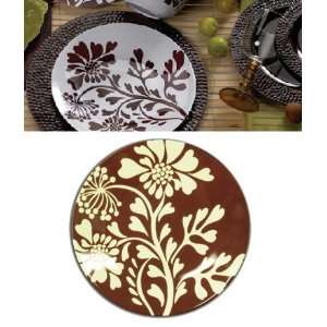  Chocolate Flora Melamine Salad Plate by Precidio Kitchen 