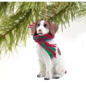  Tree Ornament   Brittany Spaniel with Scarf Ornament 