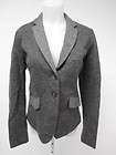 SEE CHLOE Gray Wool Button Front Blazer Jacket Sz 10  