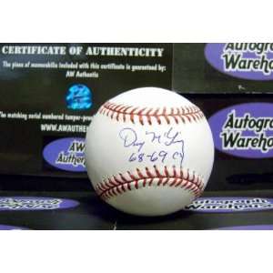 Denny McLain autographed Baseball inscribed 68 69 Cy Young 
