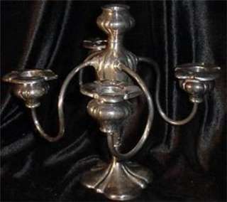 ART DECO Candelabra Antique Barbour Candle Holder Silver Plated  