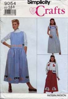 simplicity 9054 for making the pullover dress and jumper skirt with 