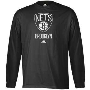  NBA adidas Brooklyn Nets Primary Logo Long Sleeve T Shirt 