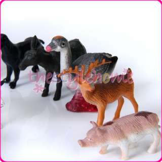 Lot of 12 PLASTIC FARM ANIMAL Figures Toy Barn YARD new  