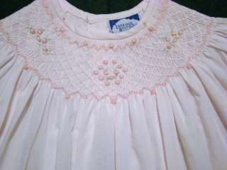 CARRIAGE BOUTIQUES 9M BISHOP SMOCKED PINK DRESS~NWTS  