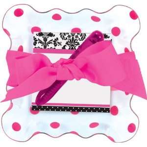  Brownlow Pink Polka Dot Clear Tray Notepad Set Office 