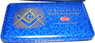   Freemason Case Masonic Knife w Bovine Bone Handles Lifetime Warranty