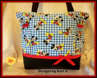 Designs by Keri Mickey Mouse Duffle Diaper Bag tote  