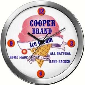  COOPER 14 Inch Ice Cream Metal Clock Quartz Movement 