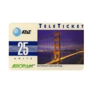 Collectible Phone Card 25u AeroPlan San Franciscos Golden Gate 