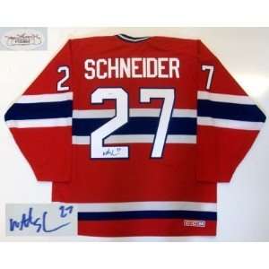  Mathieu Schneider Signed Canadiens 93 Cup Jersey Jsa 