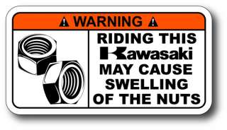 Nuts Swell Kawasaki Ninja Warning Sticker Decal 600 ZX8  