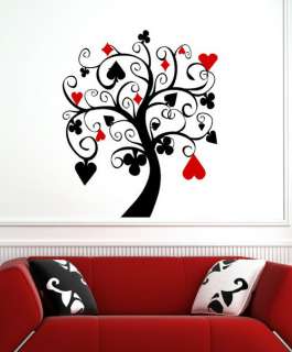 Ƹ̵̡Ӝ̵̨̄Ʒ POKER TREE Wall Decal Art Stickers Decor 