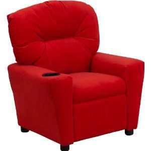   Kids Recliner with Cup Holder   Flash Furniture BT 7950 KID MIC RED GG