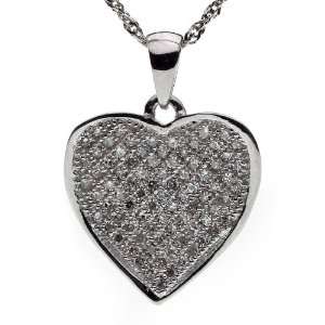  14k White Gold Round Cut Multi Stone Diamond Heart Shaped 