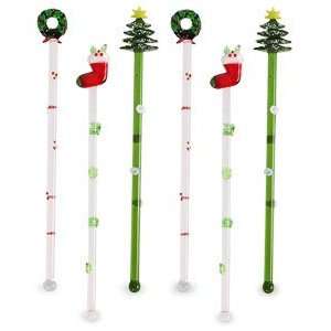   Boston Warehouse Christmas Swizzle Stick, Set of 6