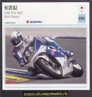 1991 SUZUKI GSXR 750 GSX R SERT Herve Moineau FACT CARD  