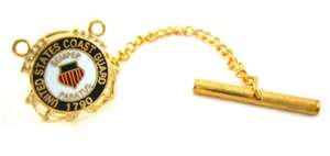 New U.S Coast Guard Enamel & Brass Logo Tie Pin Tack  