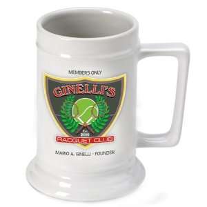   Personalized 16 oz. Racquet Club Beer Stein
